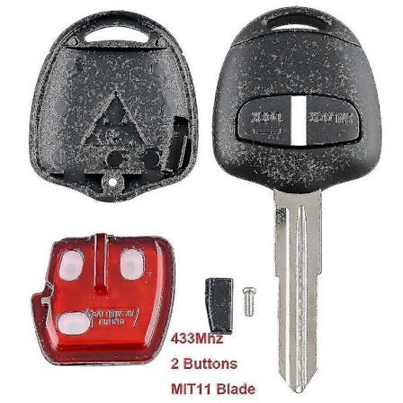 2-painikkeinen auton kaukosäätimen avainkotelo avaimeton avaimenperä Id46:lla ja akulla Mitsubishi Triton Pajero Outlander ASX Lancer Mit8 Lamalle