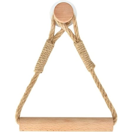 Selvklæbende vintage toiletpapirholder i træ, ingen boring