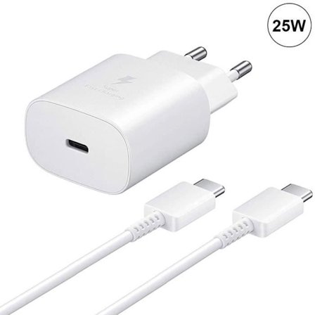 Hurtigoplader 25W - E.F.CONNECTION - USB-C - Kabel 1M - Kompatibel med Google Pixel 6 til 9 Pro