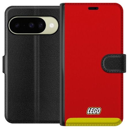 Kompatibelt Plånboksfodral till Google Google Pixel 10 Lego Röd Gul Poster Byggklossar Officiell Logotyp Leksaker Retro Vintage Design Klassiskt Lek