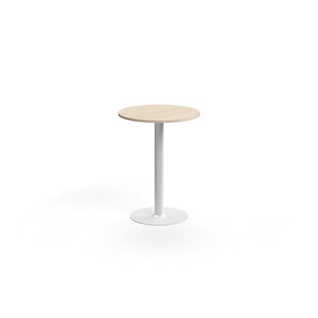 Bar table ALVA, Ø700x900 mm, high pressure laminate, white/birch