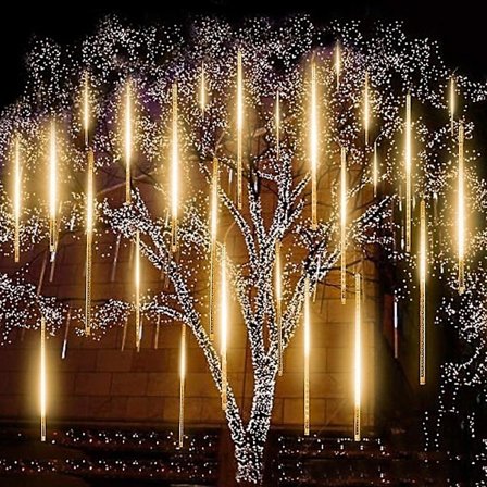 LED-fallende regndråpe lys 11,8 tommer 8 rør 144 LED ispigg snø