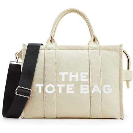 IC Tote Bag Damer Canvas Tote Bags Tykk Canvas Crossbody axelvesker med glidelås og skulderstropp for arbeid Skolereiser Shopping