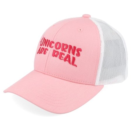 Unicorns - Kids Unicorns Are Real Pink/White Trucker Trucker Pink Cap - @ Hatstore