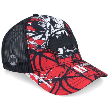 Capslab - Svart trucker Keps - Batman Red/Black A-Frame Trucker @ Hatstore
