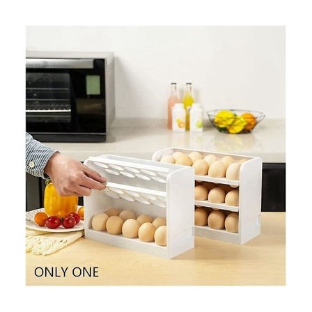 Munateline jääkaapin oveen, 3-kerroksinen käännettävä munatarjotin jääkaappiin, munien säilytysastia