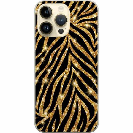 Apple Iphone 14 Pro Max Genomskinligt Skal Gold & Glitter