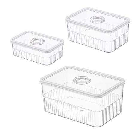 3 stk Matbeholdersett Ostoppbevaring Frukt og grønnsaker Clear 3 Pcs-3 Pcs
