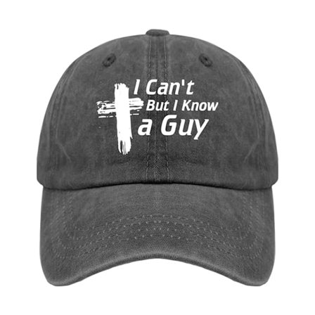 Jag kan inte, men jag känner en kille Jesus Cross Trucker Hat Men Funny Mesh Baseball Cap(Svart)