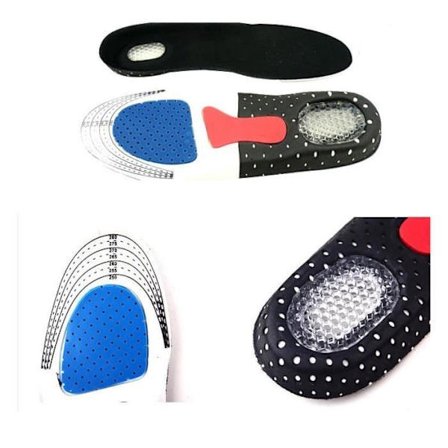 Gel-såler for dame/herre med støtdemping, komfortable innesko, størrelse S (25,5 cm)