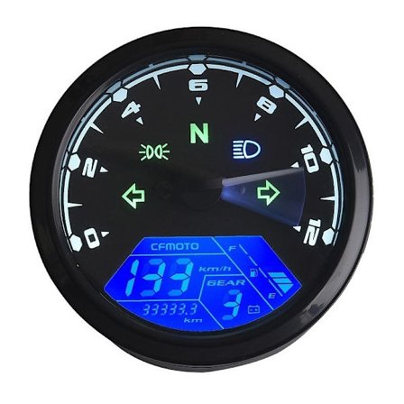 12V LCD Digital Display Universal Motorcykel Speedometer Brændstof Me