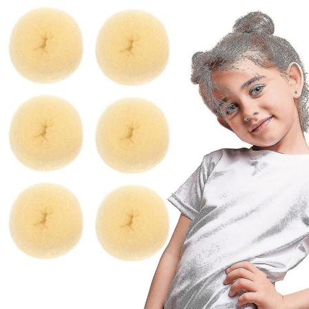 6st munkhårbullar för barn, balettbullarmakare för munkbullar för vuxna enkelt bullehårbullar Beige