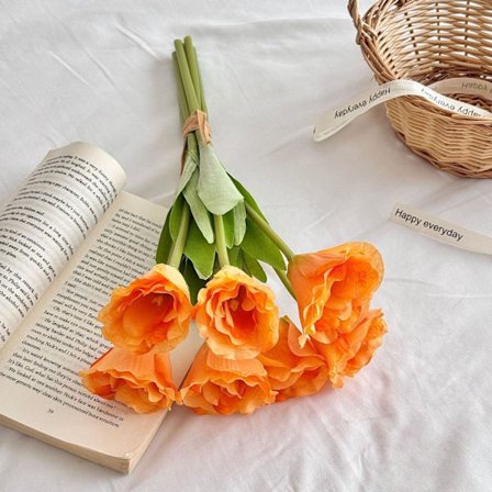 Realistisk Kunstig Lisianthus Buket, Minimalistiske Kunstige Blomster til Boligindretning - Evigvarende Borddekoration til Stue, Spisestue