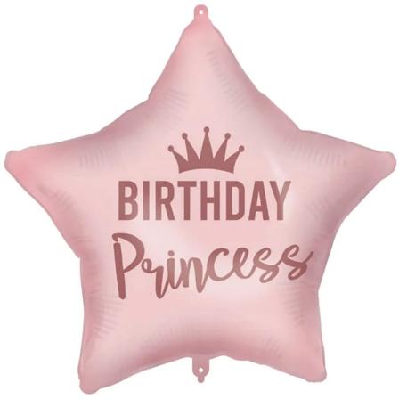 Folieballong Stjärna "BIRTHDAY PRINCESS" - Partyninja.se