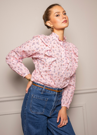 Maya Blouse Pink Flora Pink Flora / XS