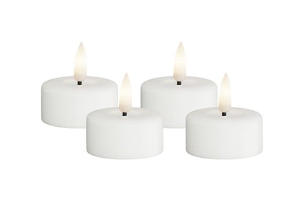 Deluxe Homeart Telys LED Hvite 4pk