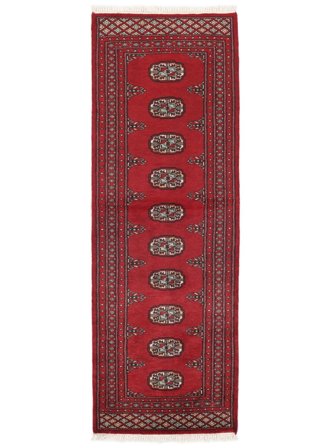 Tapete Oriental Paquistão Bucara 2Ply 65X186 Passadeira Vermelho Escuro/Preto (Lã, )