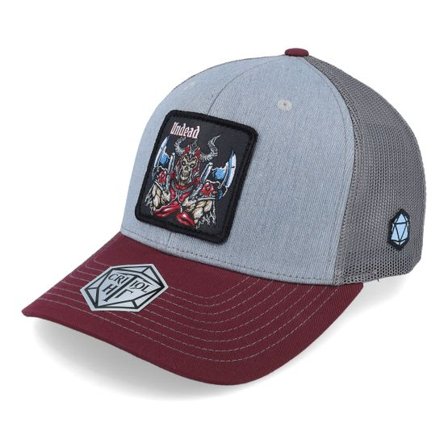Critiql Hit - Grå trucker Keps - Undead Box Patch Heather Grey/Maroon Trucker @ Hatstore