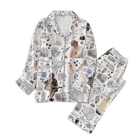 Taylor Swift Julepysjamas Nattøy Dame 1989 Skjorter Og Bukser Pysjamas Sett Knapper Swiftie Sovetøy Fans Loungewear Gave