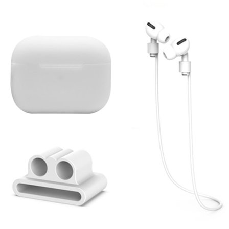 Silikonskal Med Hörlursband & Hållare AirPods Pro 2 Vit