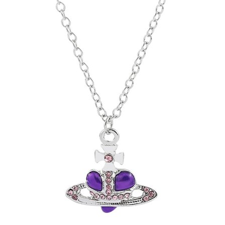 Europeisk och amerikansk västerländsk drottningmamma Vivienne målad blixtdiamant halsband kärlek strass hänge halsband tillbehör