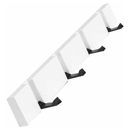 Bambuvaaterekki, seinälle kiinnitettävä vaaterekki 4 taittuvalla koukulla, ihanteellinen keittiöön, kylpyhuoneeseen ja makuuhuoneeseen, valkoinen??