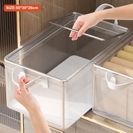 Stort garderobeskab til tøj, opbevaringsorganisator til hjemmet, transparent 50X30X26cm