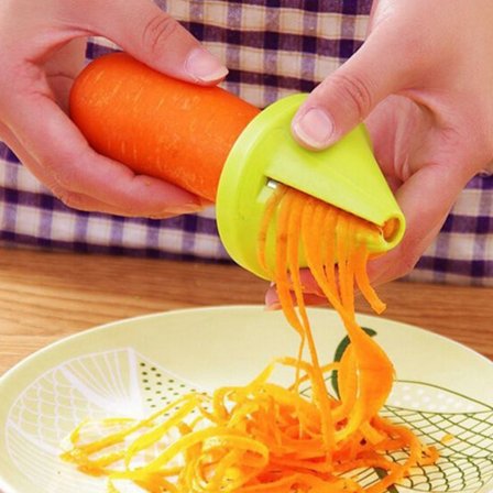 2 stk. Trakt Grønnsaksreddik Kutter Riv Verktøy Spiral Rivjern, tilfeldig farge