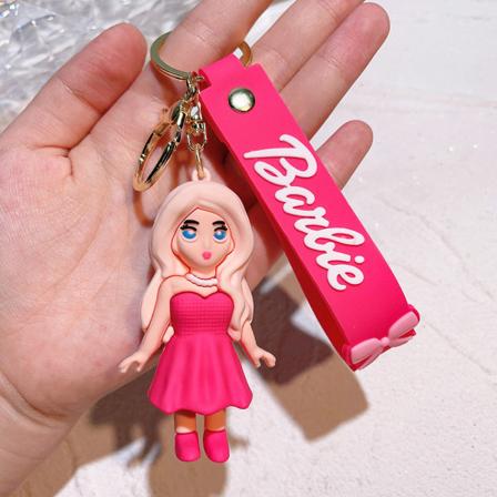 Barbie Nyckelring Mjuk Gummi Docka Hänge Dekompressionsleksak A