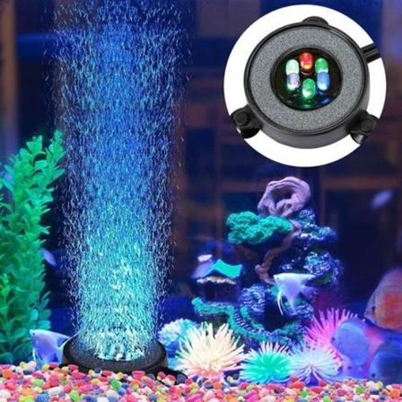 LED Akvarium Bubbler Farveskiftende Lampe Luftboble Sten Fisketank Boble