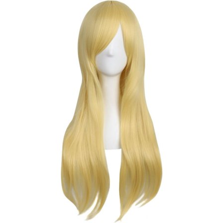 28 tommer/70 cm kvinder side pandehår lang krøllet hår Cosplay paryk til kvinder pige