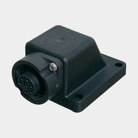 Doos voor snoerconnector Philippi, hoekig, zwart