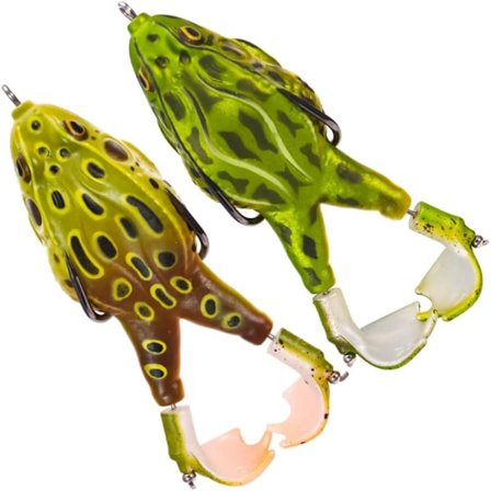 2 stk. Dobbelt Propeller Frøer Bait Fiske Lokker Livagtig Silikone Roterende Fiske Lokkemad til Ferskvand Saltvand Fiske Lokkemad