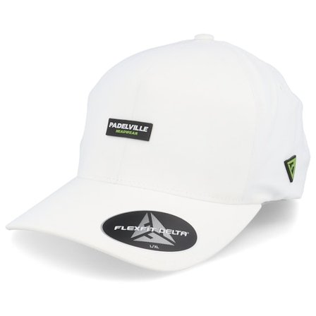 Padelville - White - flexfit - Cap - Padel Headwear Neon Rubber White Delta Flexfit - Hatstore