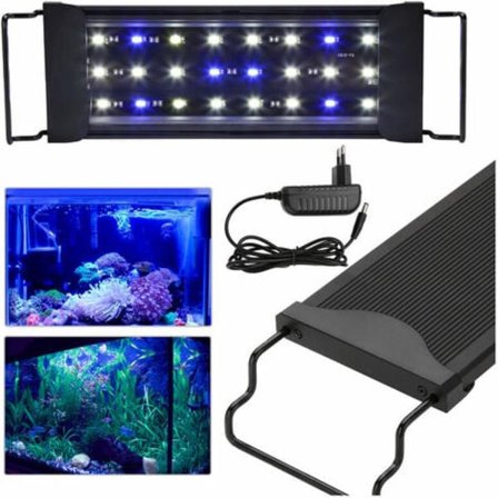 12W LED Akvariebelysning Hvid+Blå Top Lys Akvarie Vandtæt 30-50cm