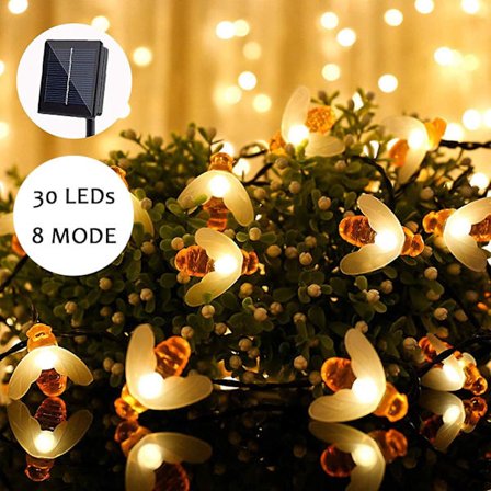 Solcelledrevne Fe Lys Bier Led Udendørs 30s Varm Hvid Bi Fe Lys Udendørs Vandtætte Fe Lys