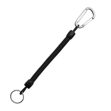 Nøkkelring - Elastisk snor med krok sølv