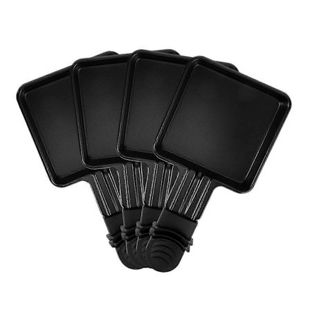 4 stk. firkantede mini raclette-grillpanner i rustfritt stål for smelting av grillost