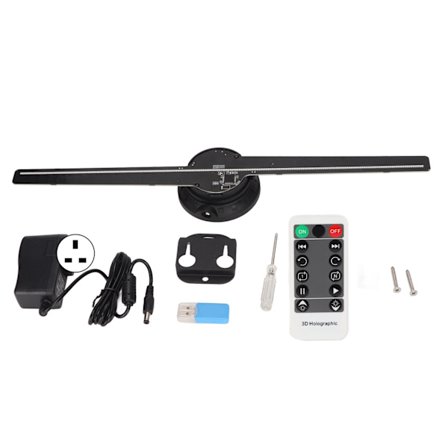 42cm DF‐42 3D Holografisk Vifte Reklame Maskin 2 Blad LED Projektor Vifte 3D Display 100‐240VUK Plugg