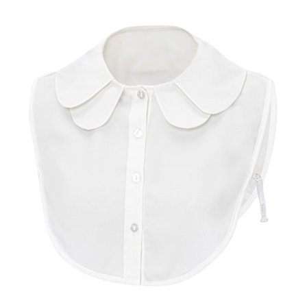 Hvid - One Size Fits All - Falsk Krave Aftagelig Skjortekrave - Halv