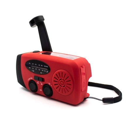 United ESR2534 Nødradio med powerbank, solcellepanel og håndsvi