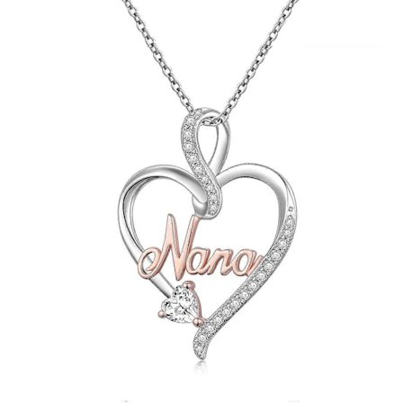 Presenter kompatibla med mamma - S925 Sterling Silver Kedja Hjärthalsband med Cubic Zirconia, Jul Mors Dag Födelsedagspresenter kompatibla med mamma 