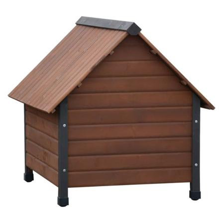 @pet Hundkoja Med Plastklaffar Rustique Brun 76x76x72 Cm Brun