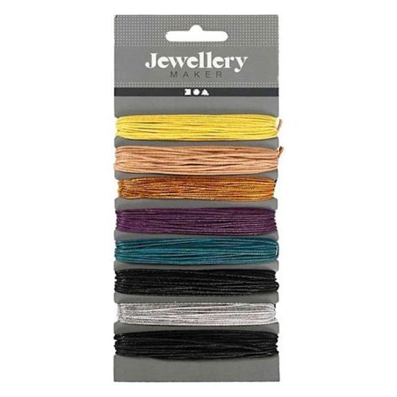 8 färgade vaxade bomullssnören - 5 m