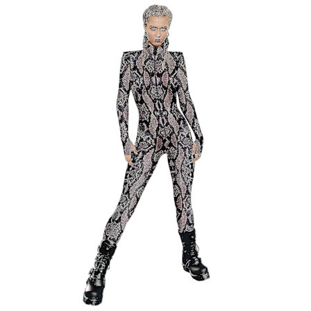 Dame Jumpsuit til Halloween Fest 3D Slange Print Bodysuits Cosplay Print Kostume Stræk Skinny Catsuit Overall (FMY)
