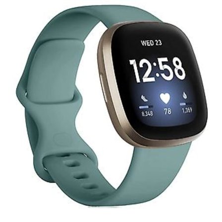 Fitbit Versa 3 / Sense -silikoniranneke, koko: L (Männynneulan vihreä)