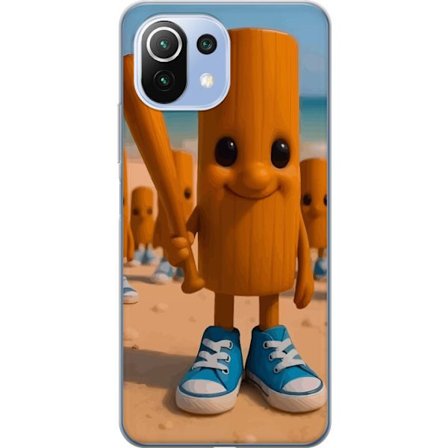 Xiaomi 11 Lite 5G NE Gjennomsiktig deksel Italiensk hjerneskader strandtema - Trefigur med blå sko og baseballtre