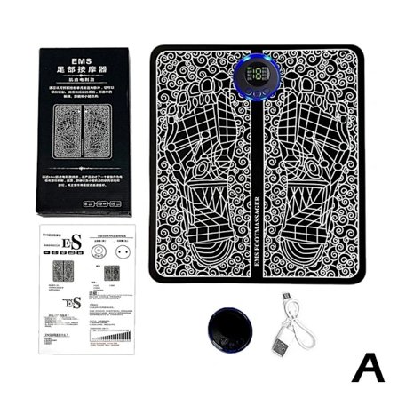 Elektrisk EMS Fodmassage Pad Fødder Akupunktur Stimulator Massage Ingen fjernbetjening One-size