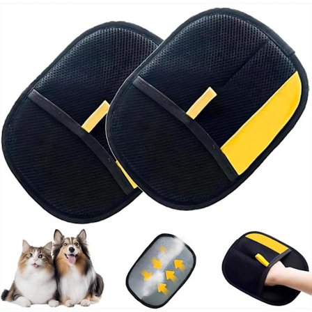 Hårfjerningshanske for kjæledyr, gjenbrukbar dobbeltsidig elektrostatisk hårfjerner for kjæledyr, vaskbare hansker for kjæledyr - Enkel rengjøring, 