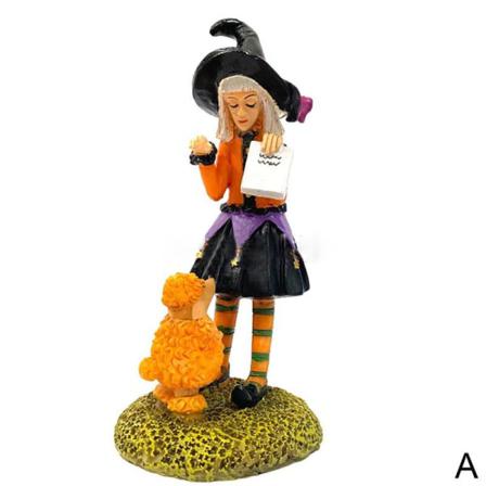 Halloween Häxstatyer Handmålade Resin Crafts Desktop Home D